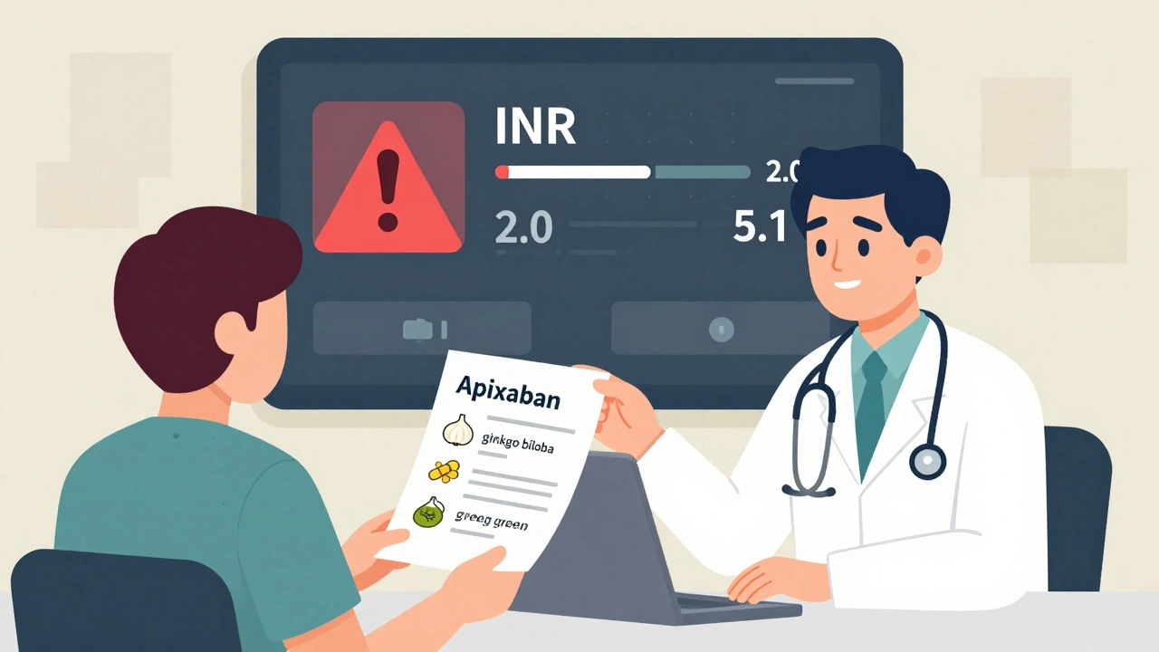 Doctor reviewing patient&#039;s list of medications including herbal supplements on a digital screen