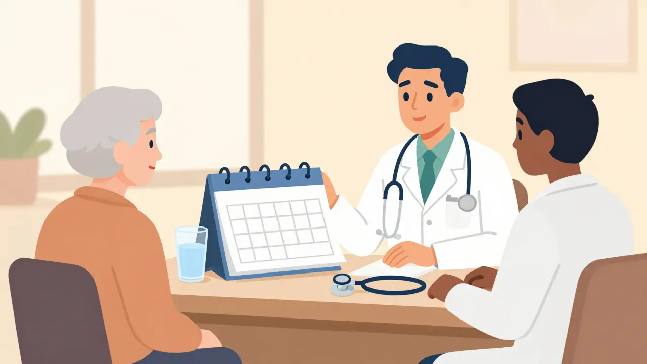 Medical appointment setting with calendar and patient chart