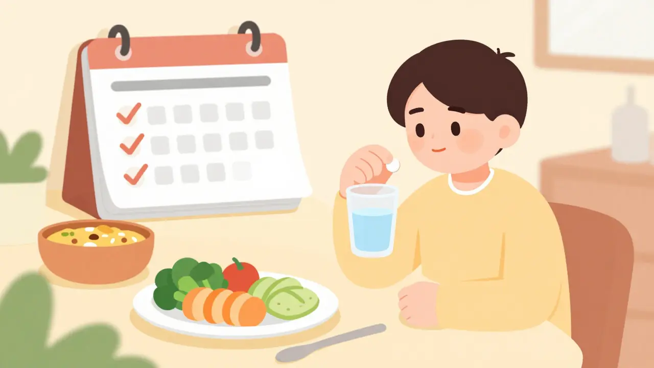 Patient taking metformin with food for better tolerance