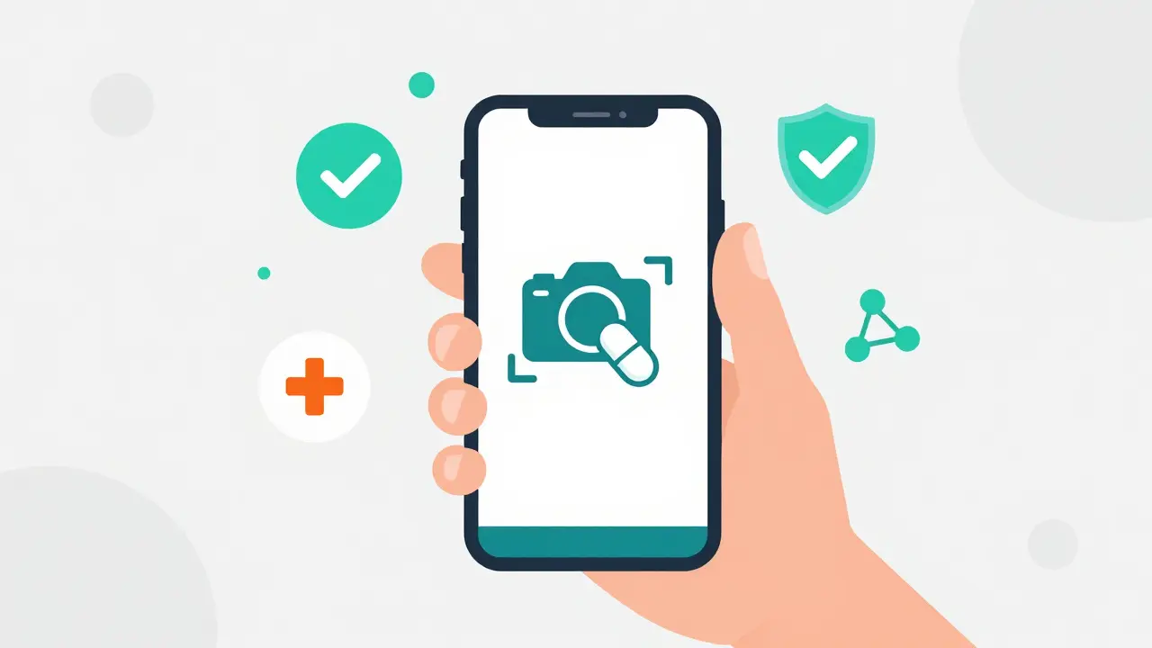 Smartphone app scanning pill for identification