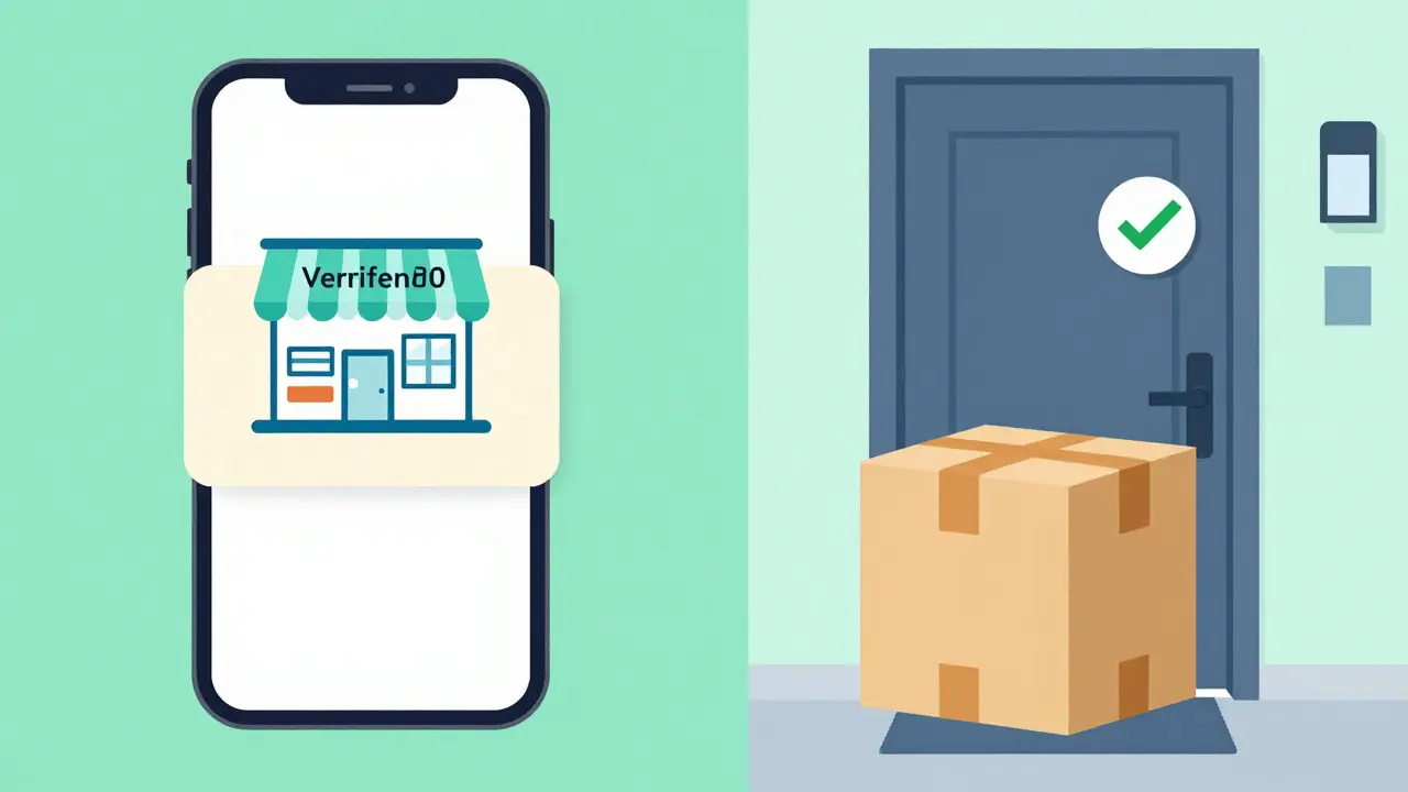 Smartphone coupon and home delivery package icons