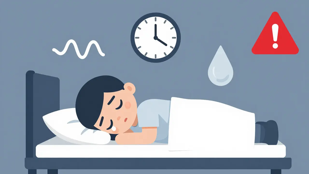 Cartoon character showing signs of opioid overdose symptoms
