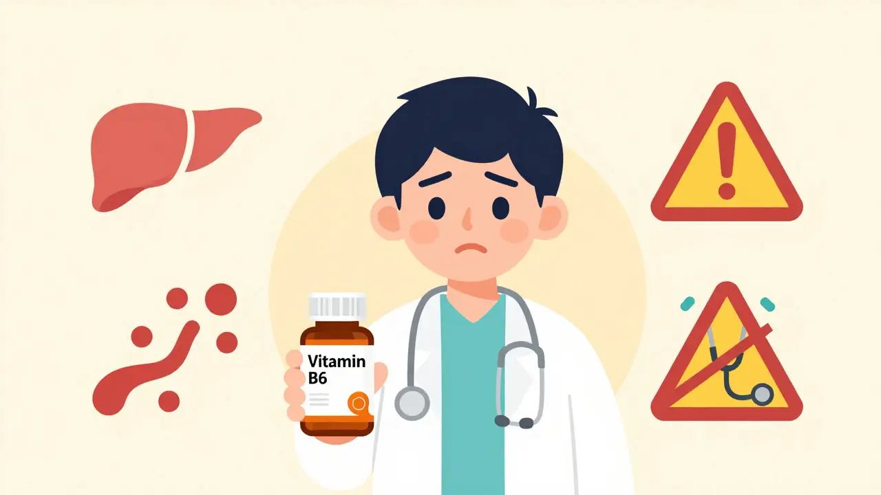 Character holding vitamins and medication with health icons
